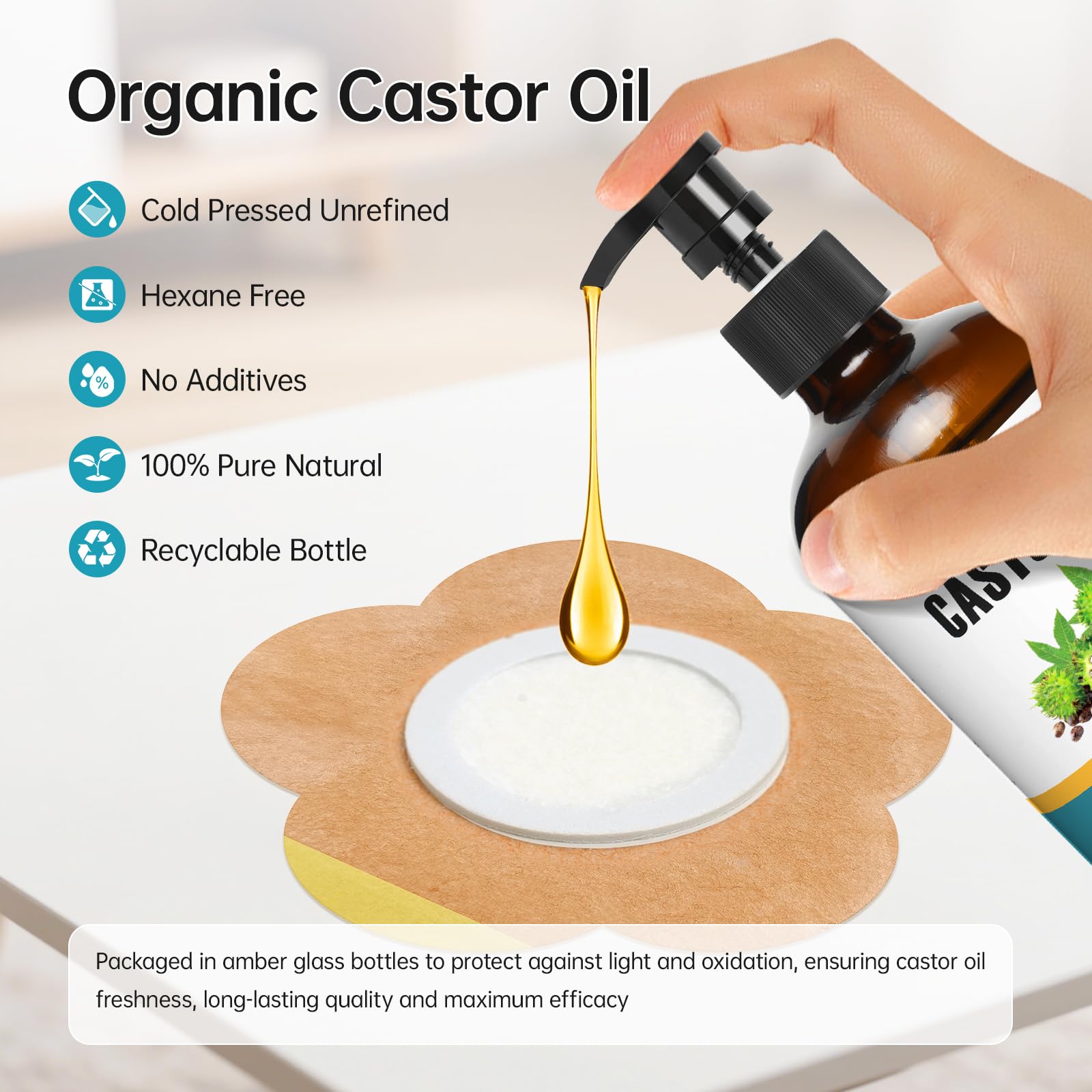 self-adhesive patch with organic cotton inner core