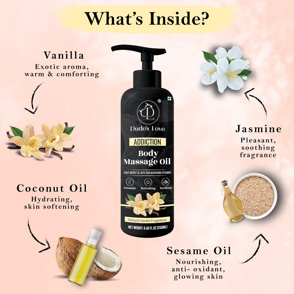 Self-care date night massage with vanilla jasmine oil