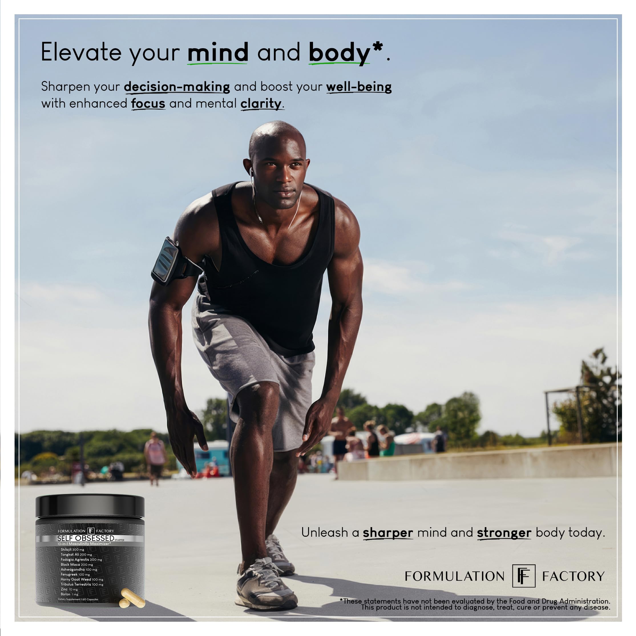 Key ingredients diagram for Self Obsessed Starter: Shilajit, Tongkat Ali, Ashwagandha, Fenugreek