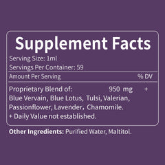 Back packaging of Selvaherb Blue Vervain Drops showing dosage information