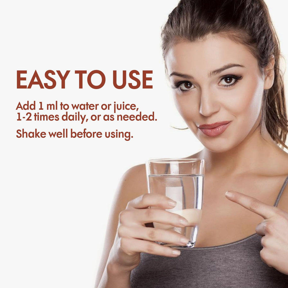 Dosing with dropper in water or juice
