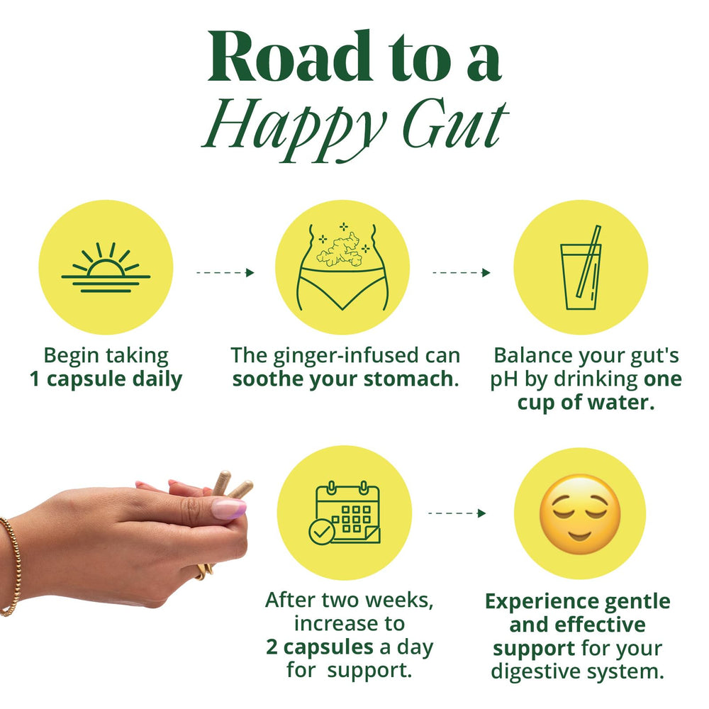 Smiling woman experiencing relief from bloating
