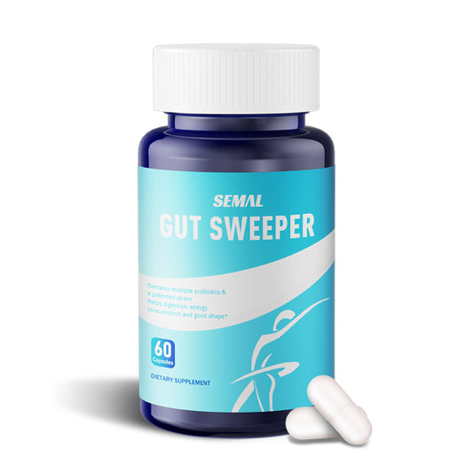 Semal Gut Sweeper probiotics bottle and capsules