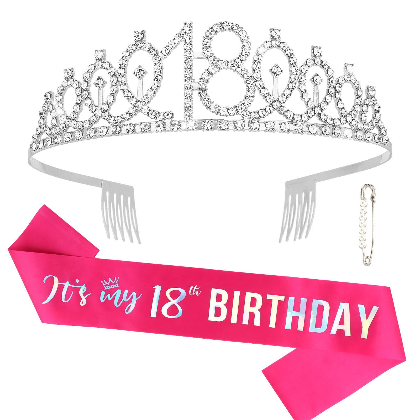 Semato 18th crown rhinestones closeup highlighting sparkling details for a milestone moment