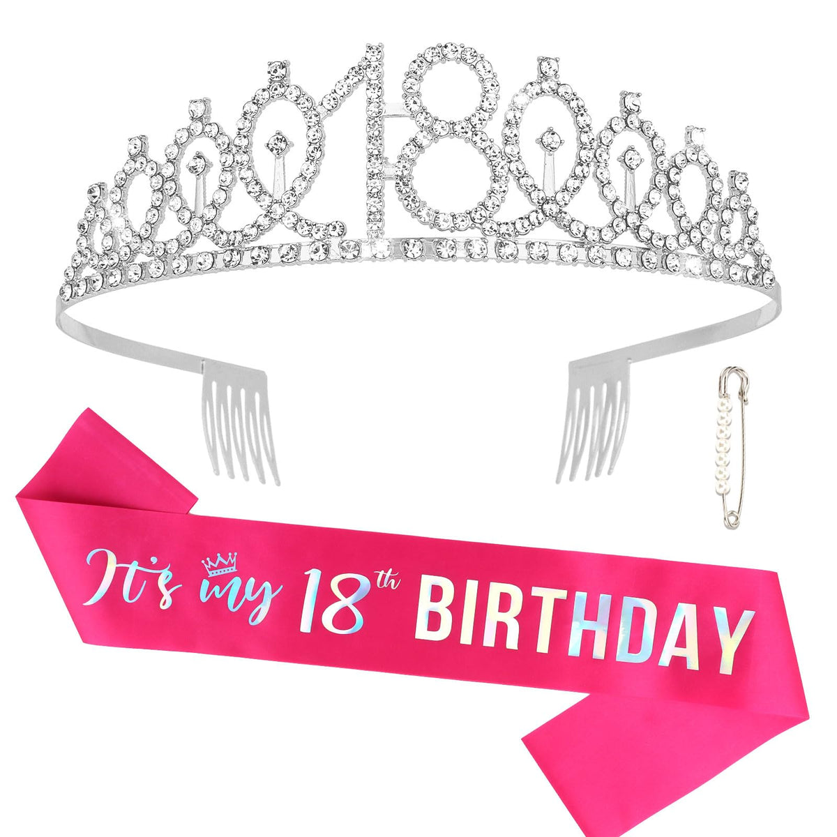 Semato 18th crown rhinestones closeup highlighting sparkling details for a milestone moment