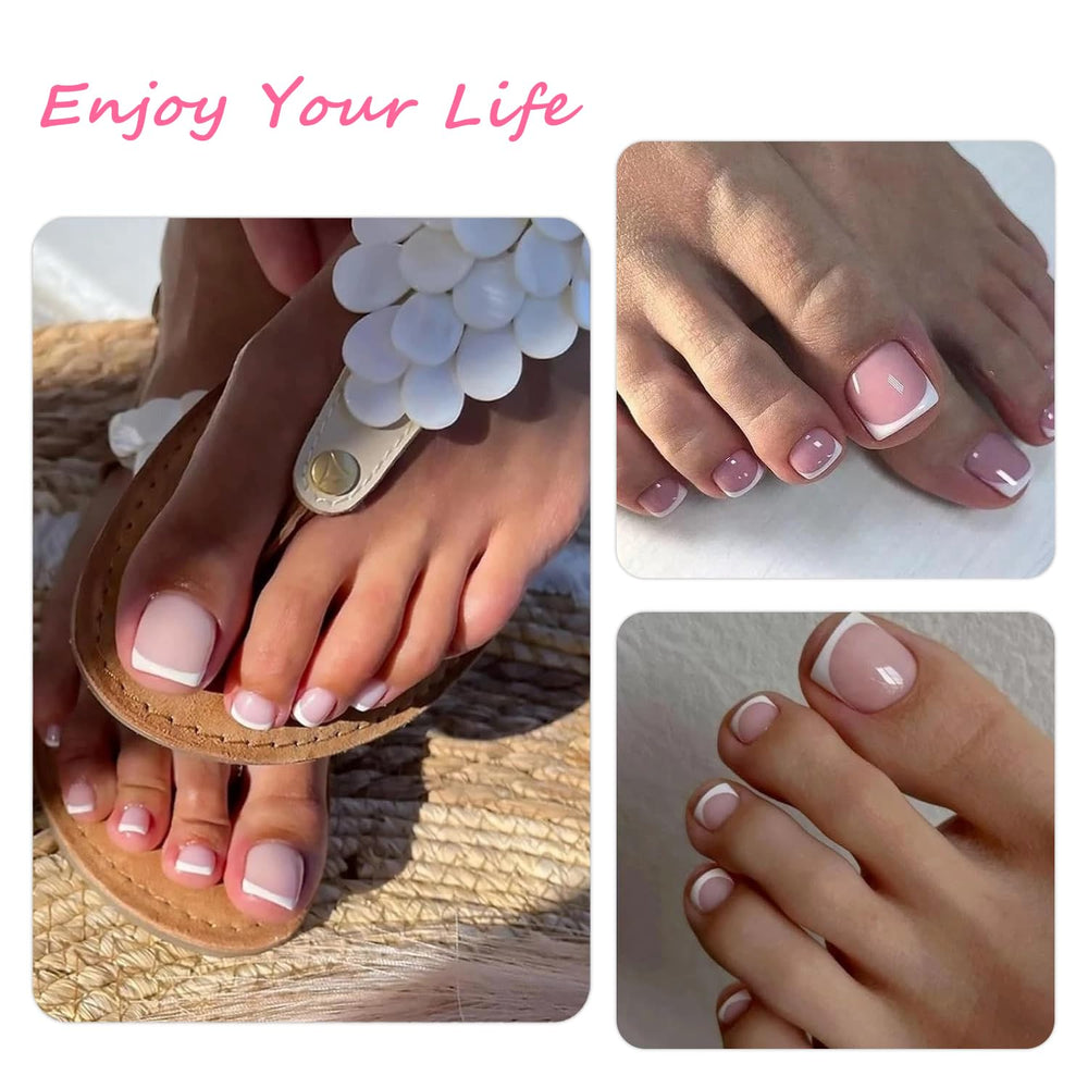 SENGYi press-on toenails enabling quick at-home pedicure.