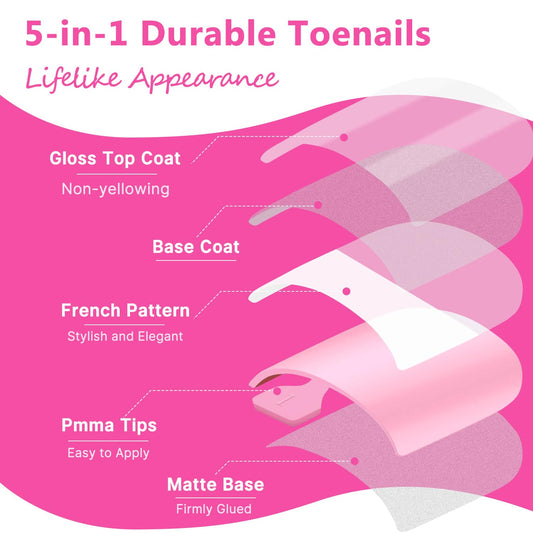 SENGYi toe nails kit includes glue and tabs for easy DIY pedicure.