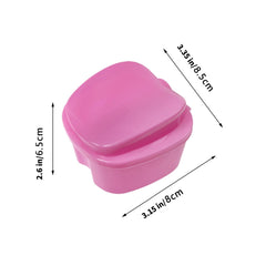 Two-piece denture soaking cups with strainer basket – side view
