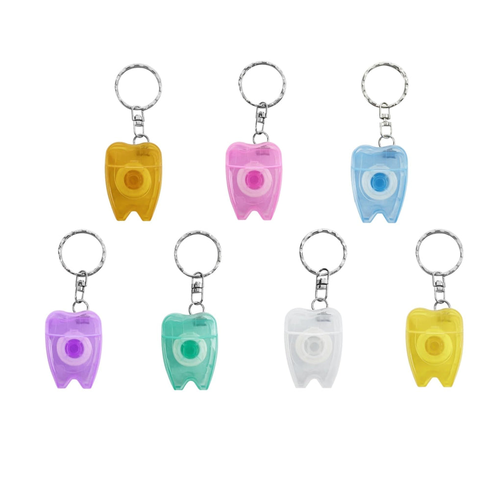 SENLIN DENTAL tooth-shaped floss keychain – front view