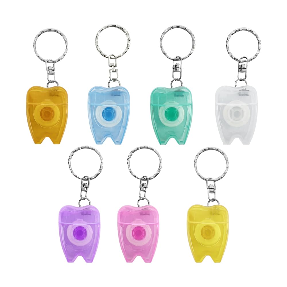 SENLIN DENTAL floss keychain in tooth-shaped mini box
