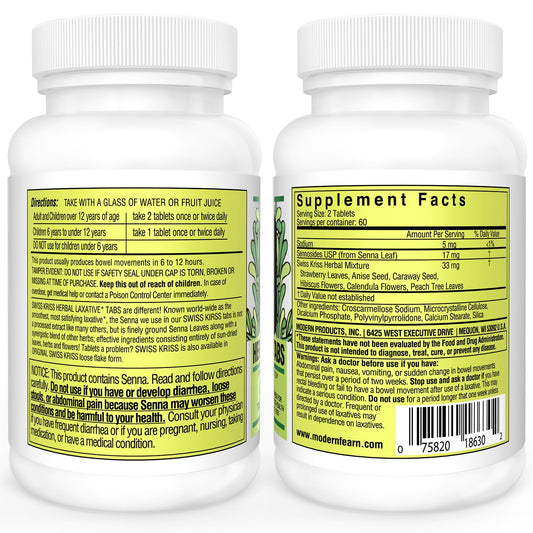 Senna leaves close-up highlighting natural laxative ingredients in Swiss Kriss.