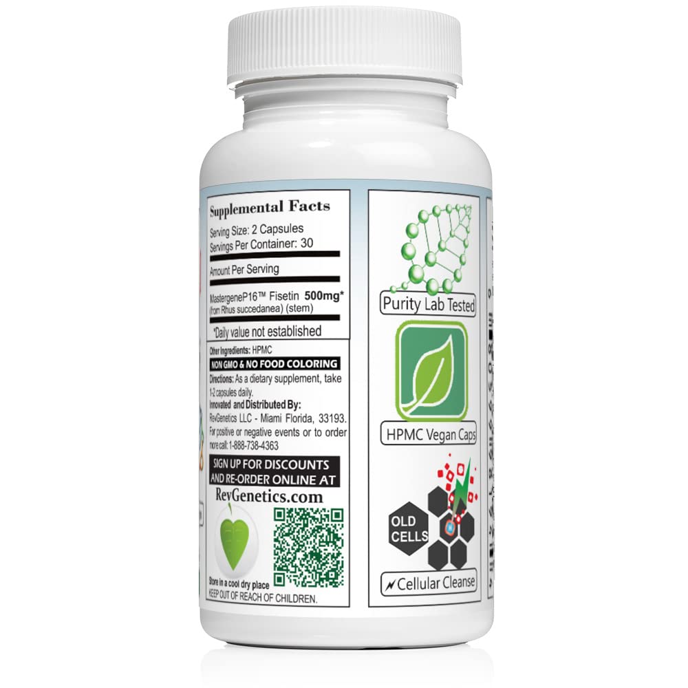 SENOLYTICS 500 Fisetin 500 mg ingredients label