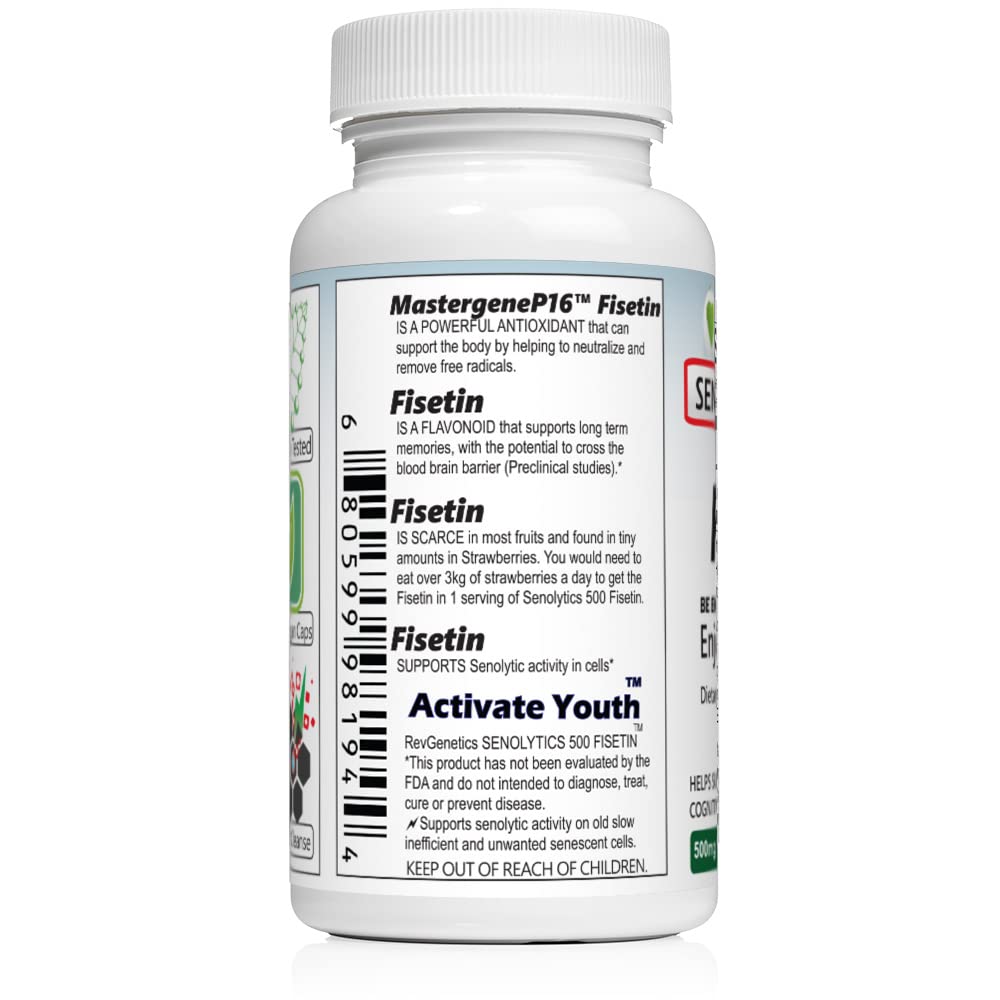 SENOLYTICS 500 Fisetin 500 mg capsules arranged for use