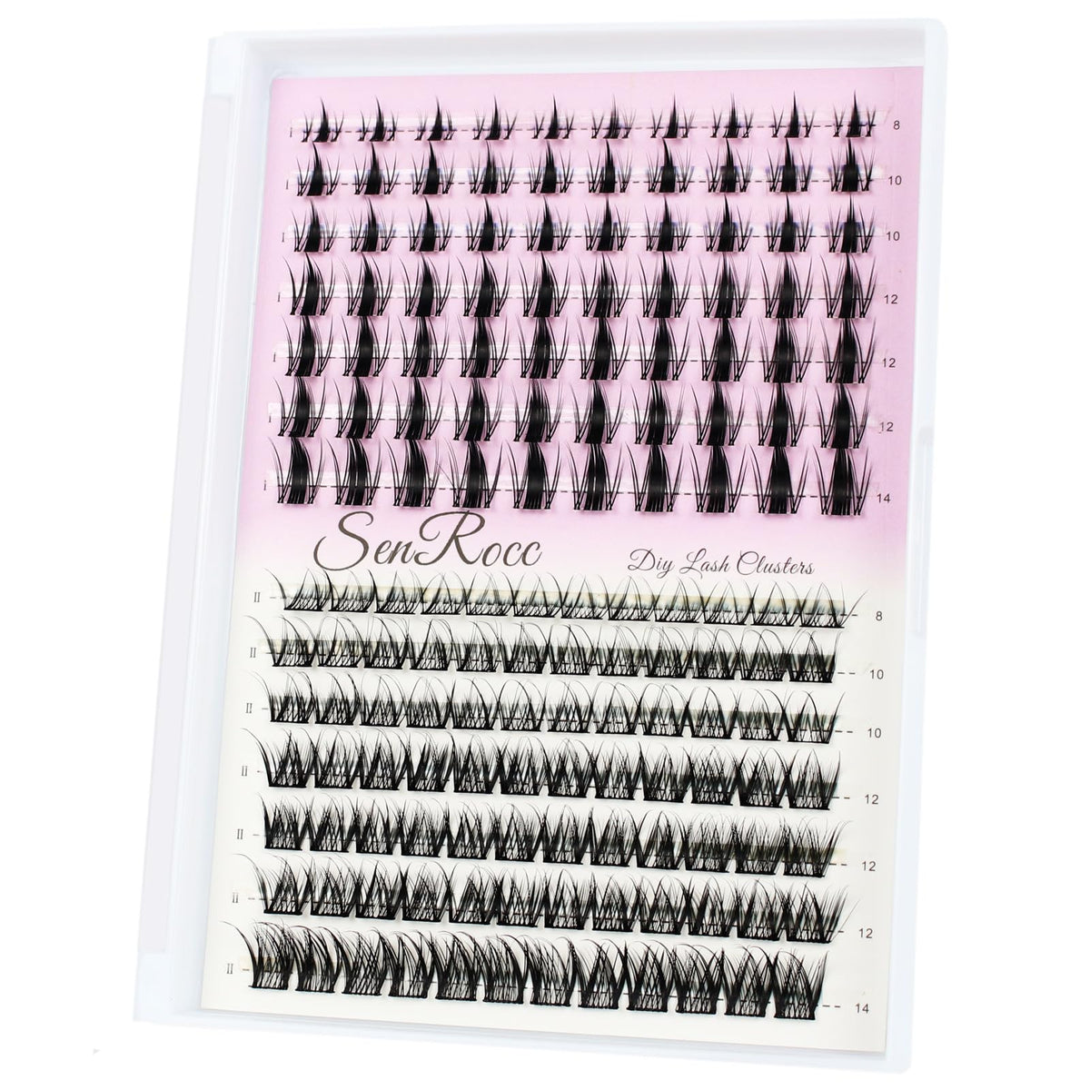 SenRocc Lash Clusters Wispy D Curl 8-14mm for natural-looking volume.