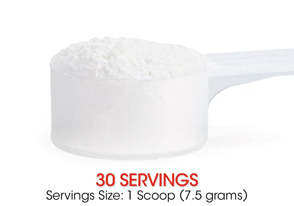 Scoop with powder showing 6g serving size