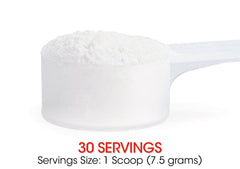 Scoop with powder showing 6g serving size