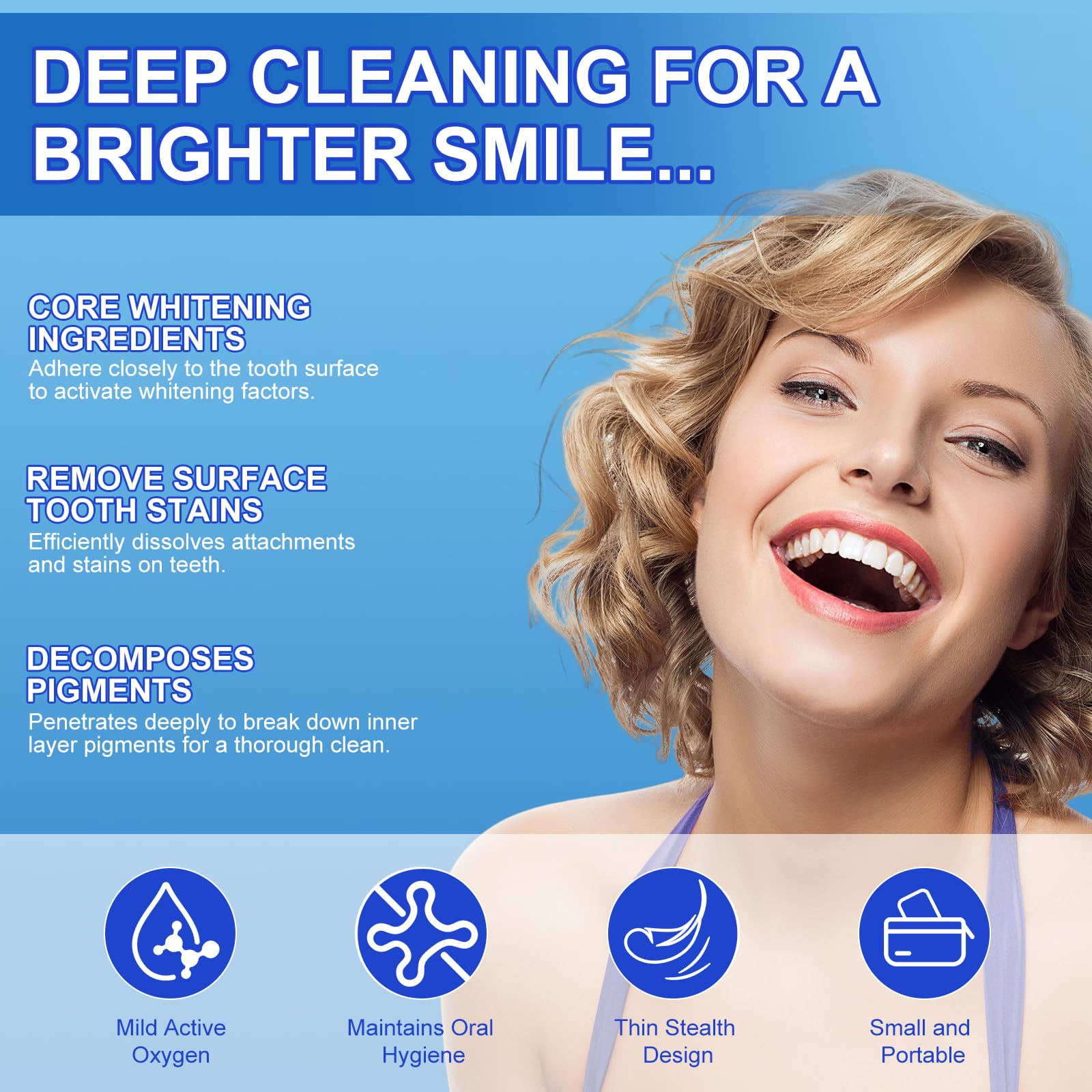 Individual whitening strips in blister packs