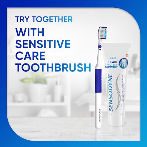 Cap on Sensodyne toothpaste tube