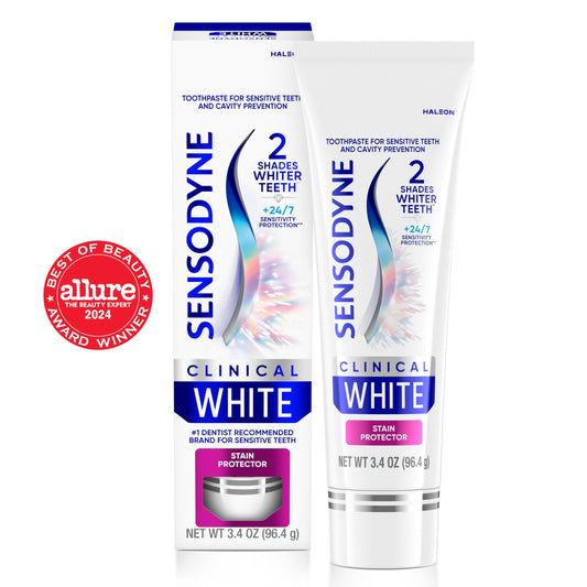 Sensodyne Clinical White packaging and box