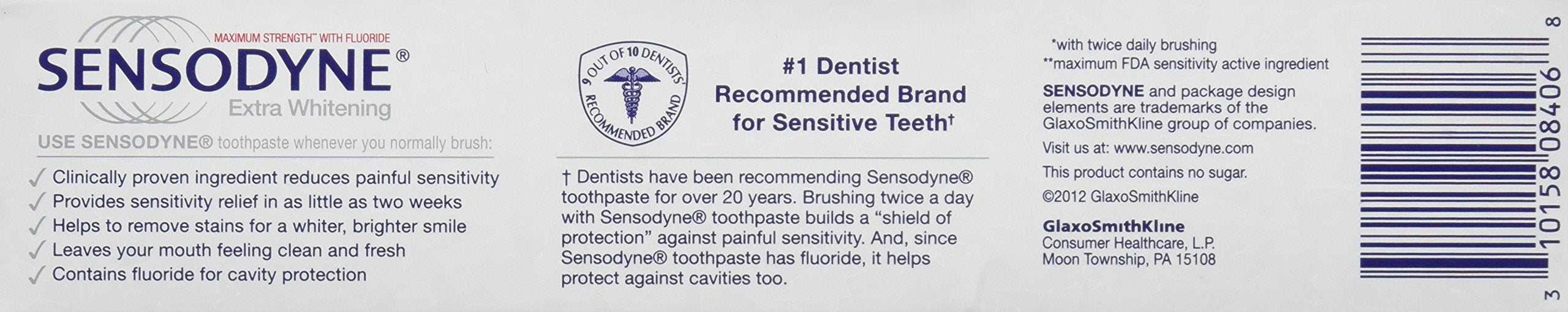 Sensodyne packaging showing 6 oz toothpaste