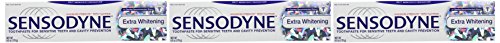 Close-up of Sensodyne toothpaste being dispensed