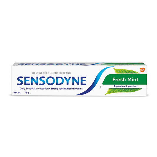 Sensodyne Fresh Mint toothpaste 75g tube front view