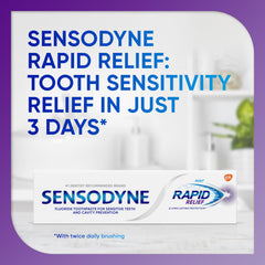 Sensitivity relief product label showing Rapid Relief