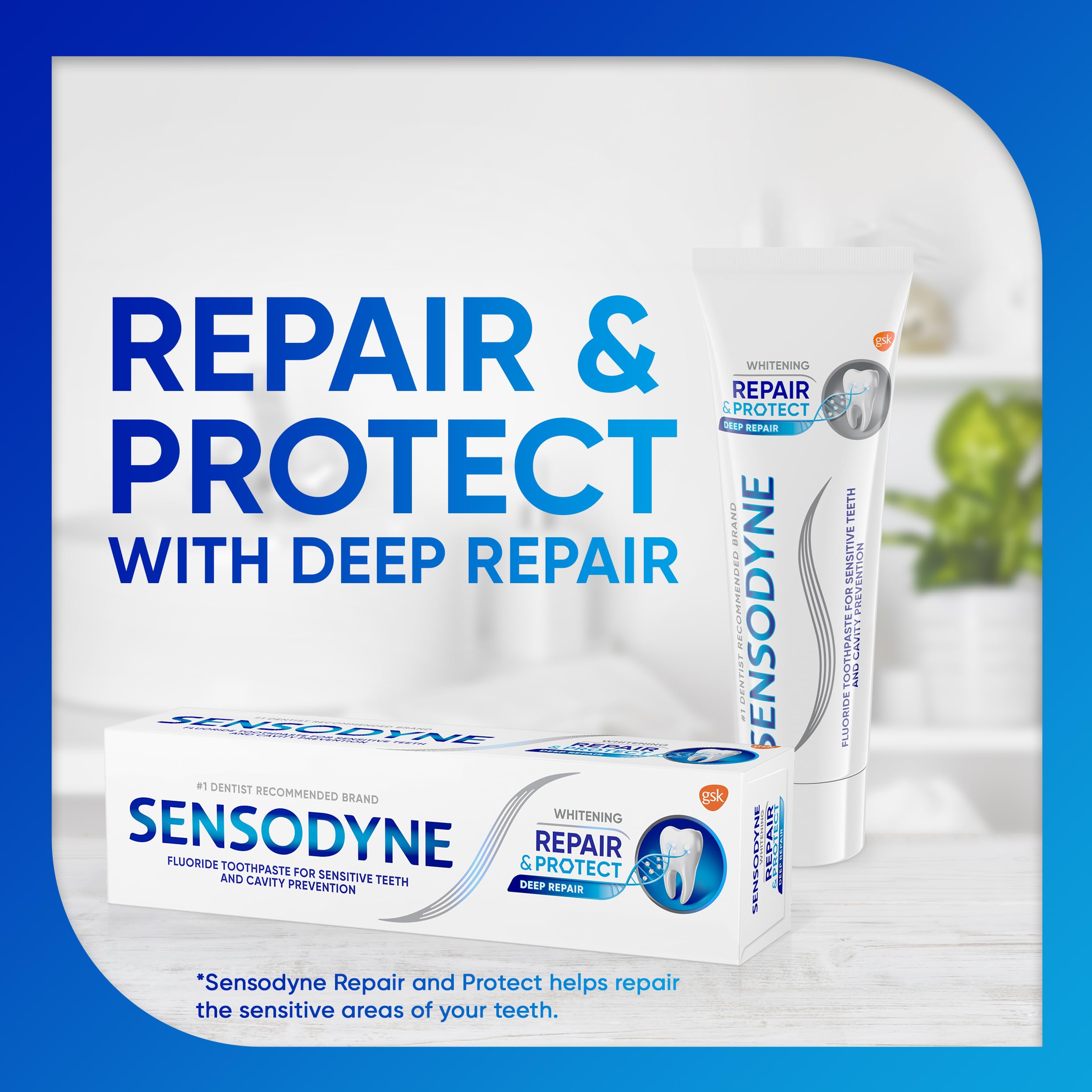 Fresh breath concept with Sensodyne toothpaste