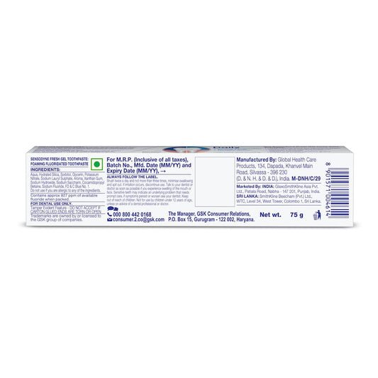 Close-up of Sensodyne Sensitive Toothpaste Fresh Gel texture