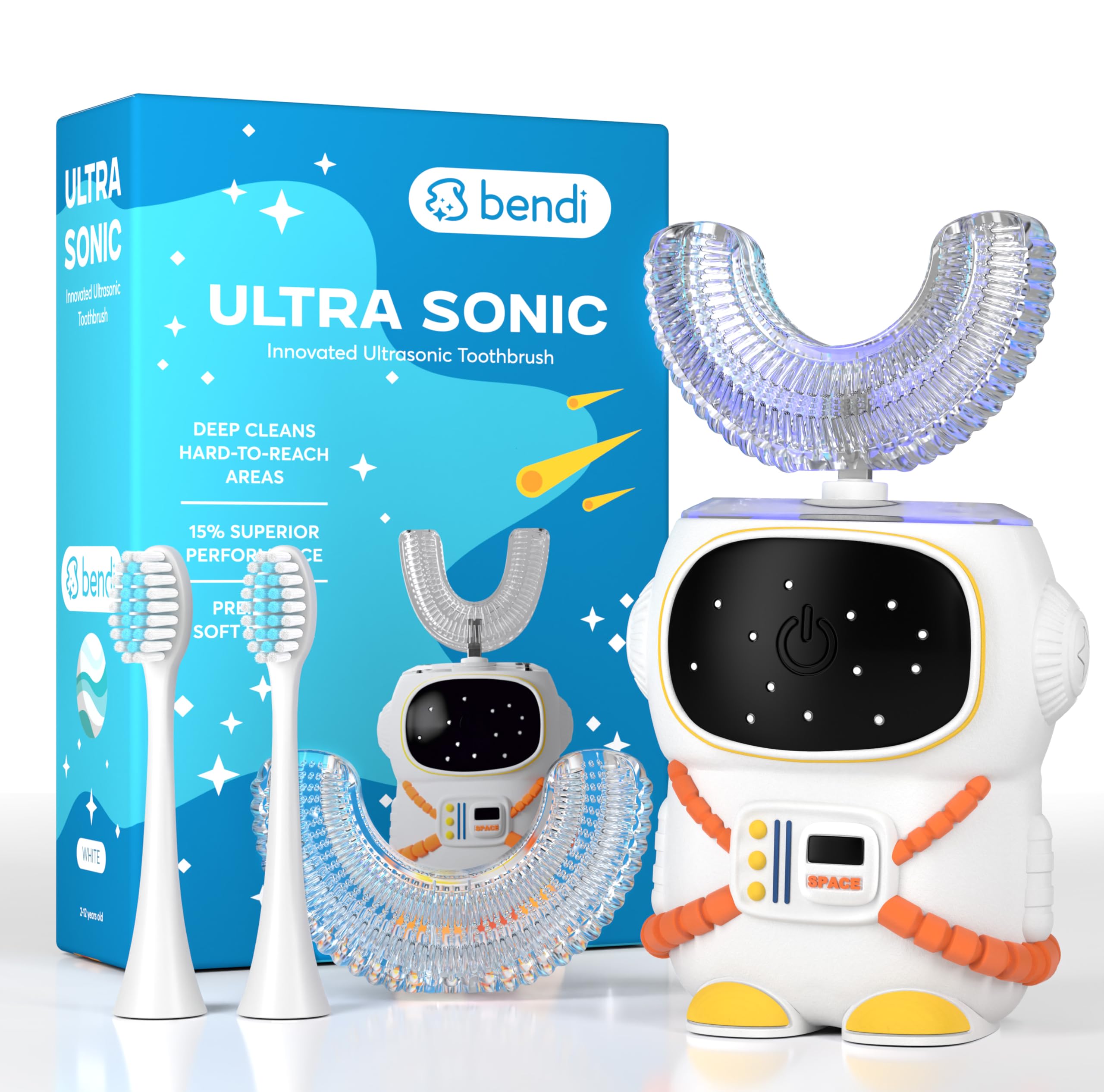 Sensory 360 kids toothbrush astronaut white – front view