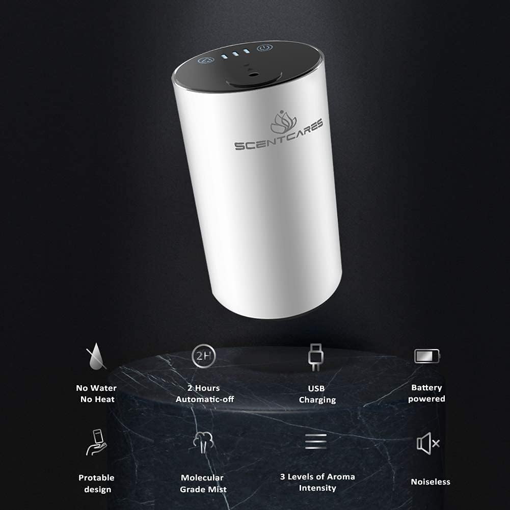Diffuser displaying 3 mist levels and auto power-off