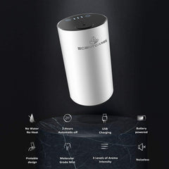 Diffuser displaying 3 mist levels and auto power-off