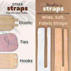 Back view showing long strap for wrap around waist or hips
