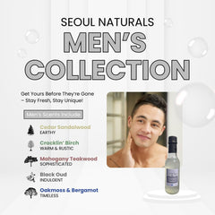 Seoul Naturals mahogany teakwood aftershave glass bottle for daily grooming