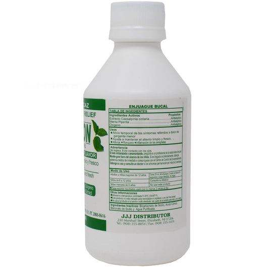 Close-up of Septicon Mint Flavor 8 fl oz bottle label