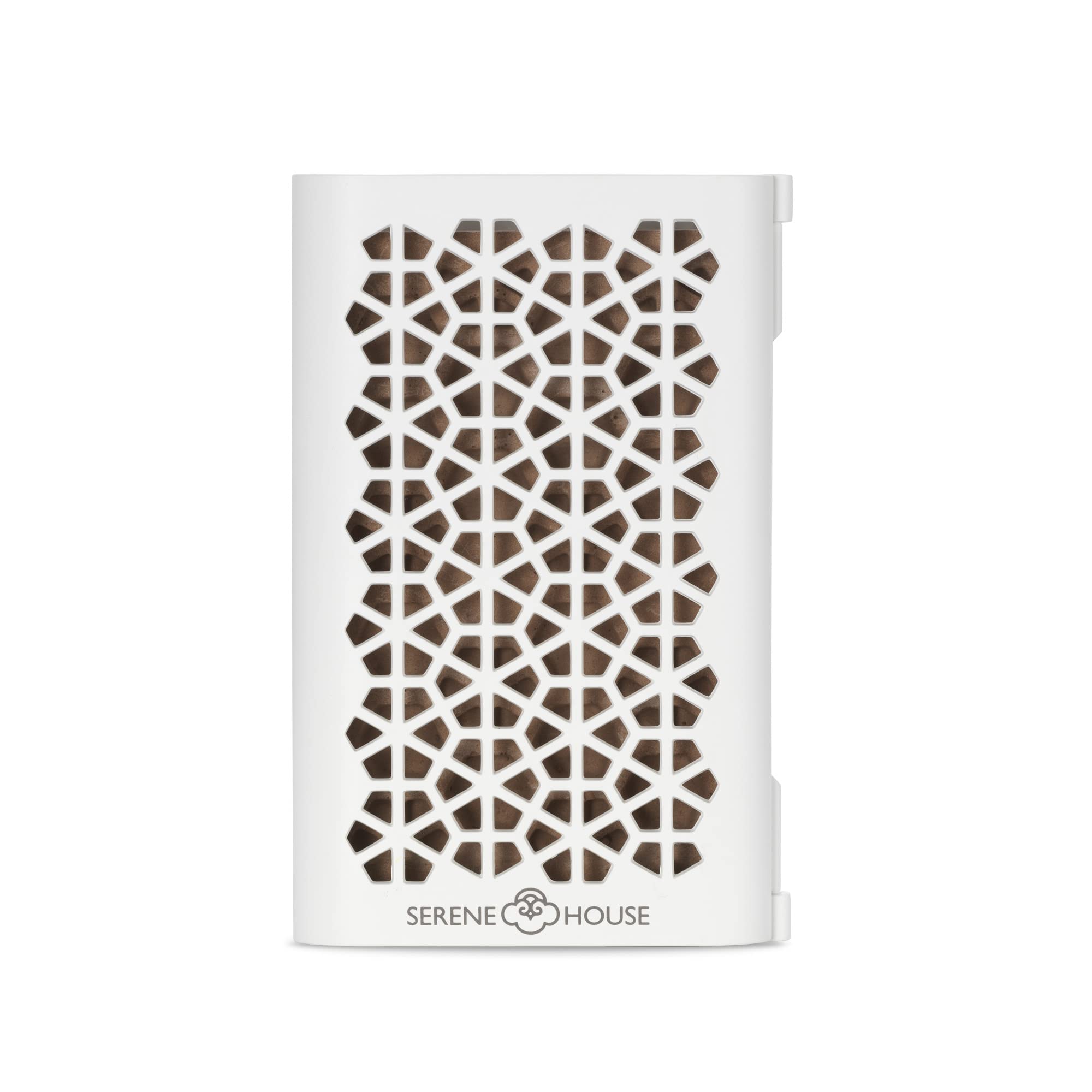 Serene House Puccini lava rock diffuser on car vent enables portable aromatherapy.