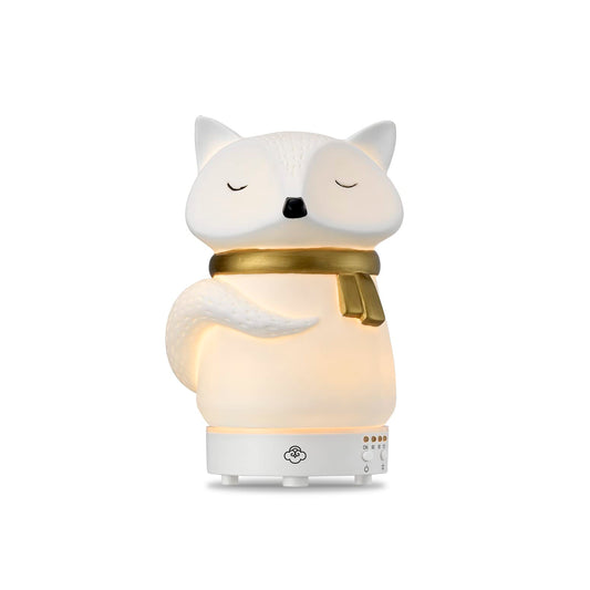 Serene House Snow Fox ultrasonic mist emitting gentle vapor for aromatherapy
