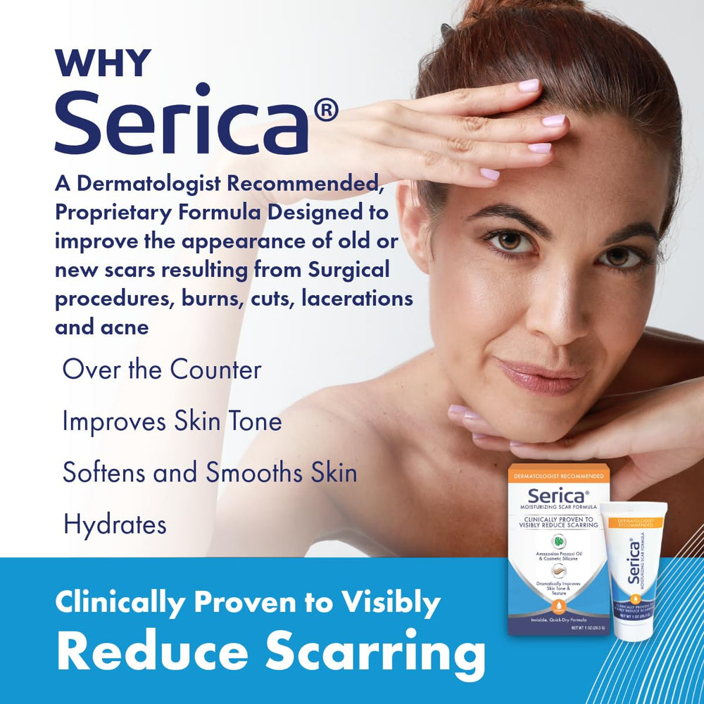 Serica Scar Gel bedside setup for nighttime routine.