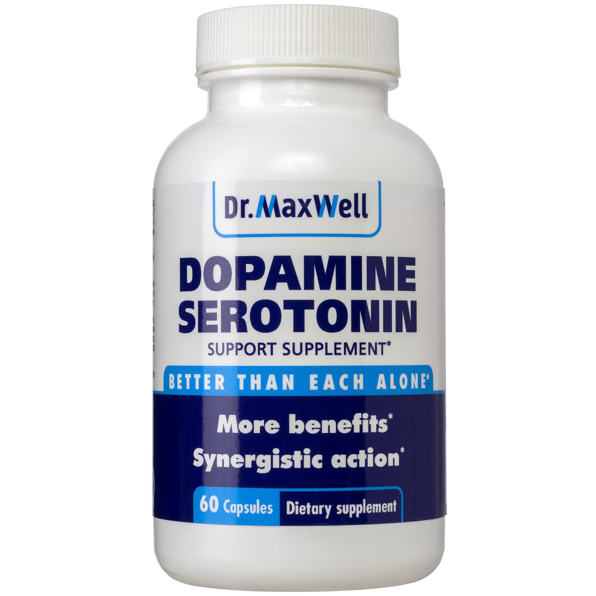 Dr Maxwell serotonin and dopamine supplement bottle front view