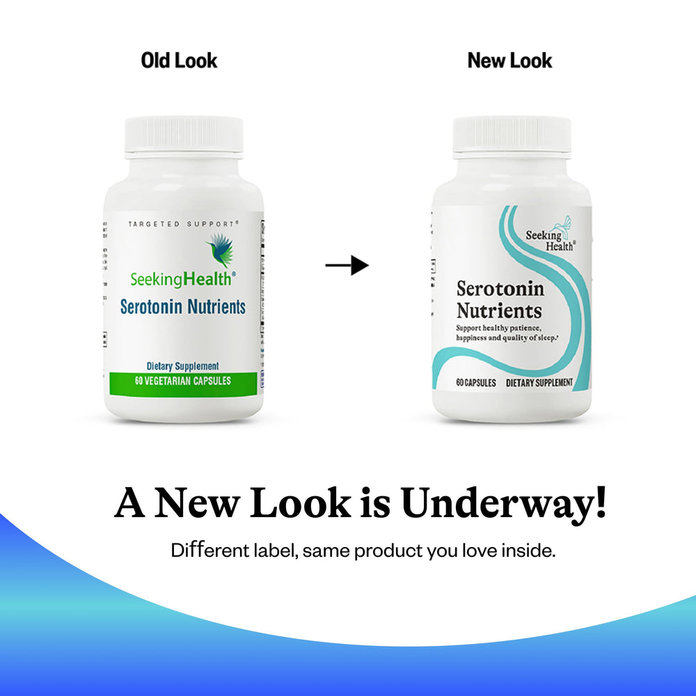 Ingredients list featuring 5-HTP, B6, saffron extract