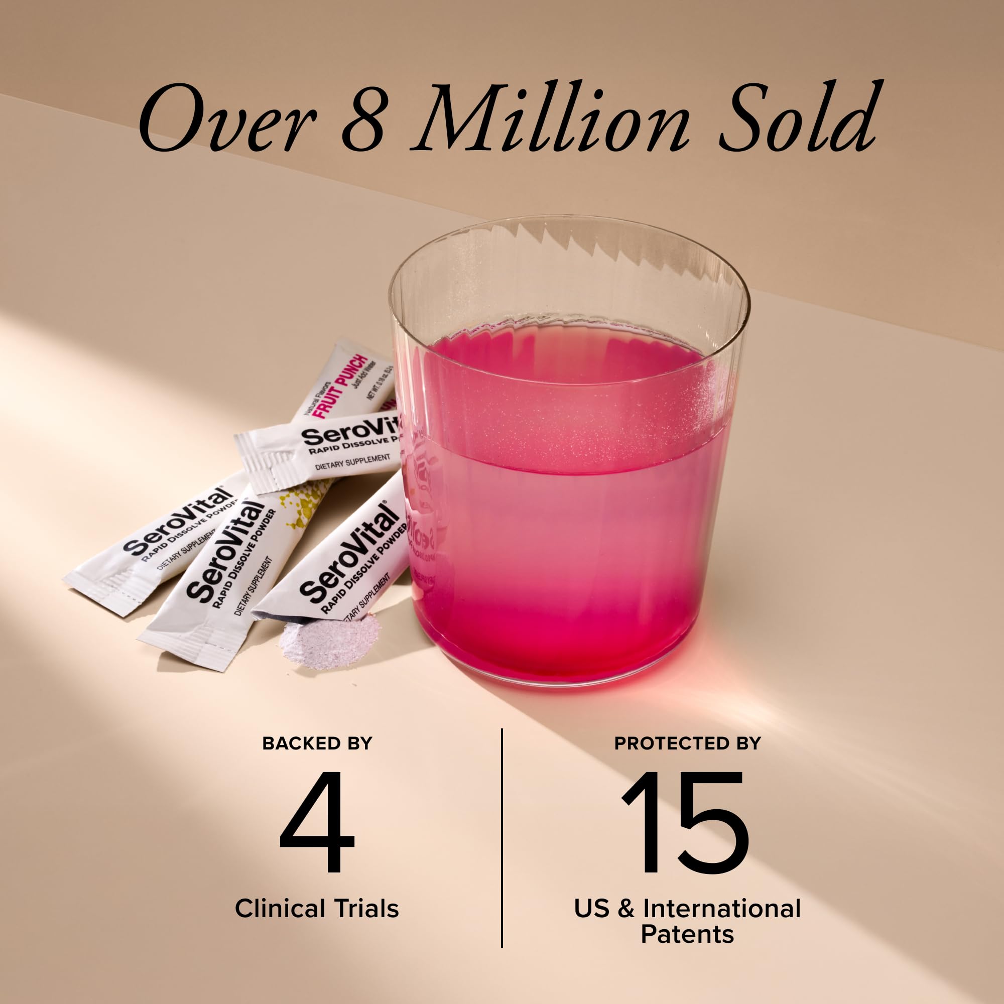 Back view of Serovital Rapid Dissolve Powder packaging (fruit punch flavor)