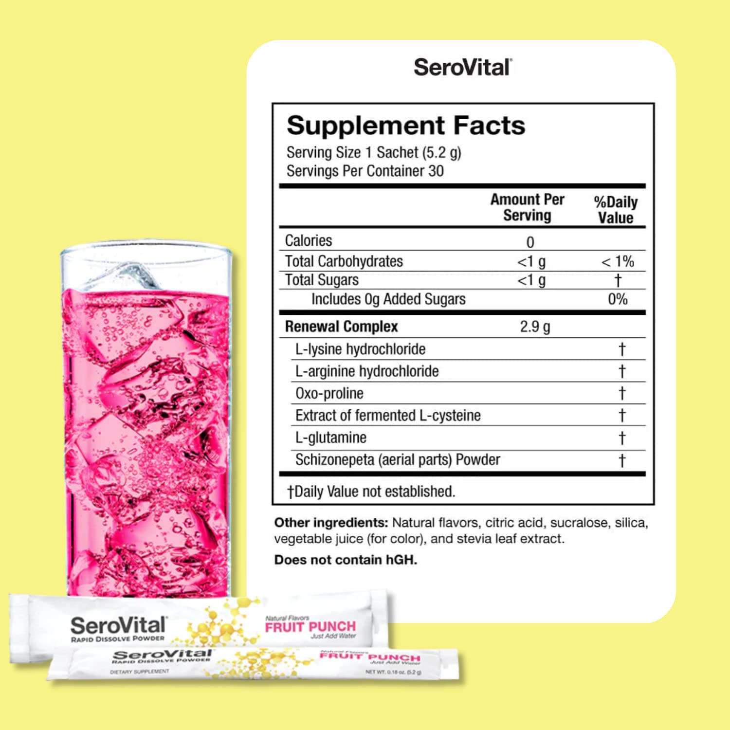 Serovital powder with measuring scoop beside bottle indicating simple portion control.