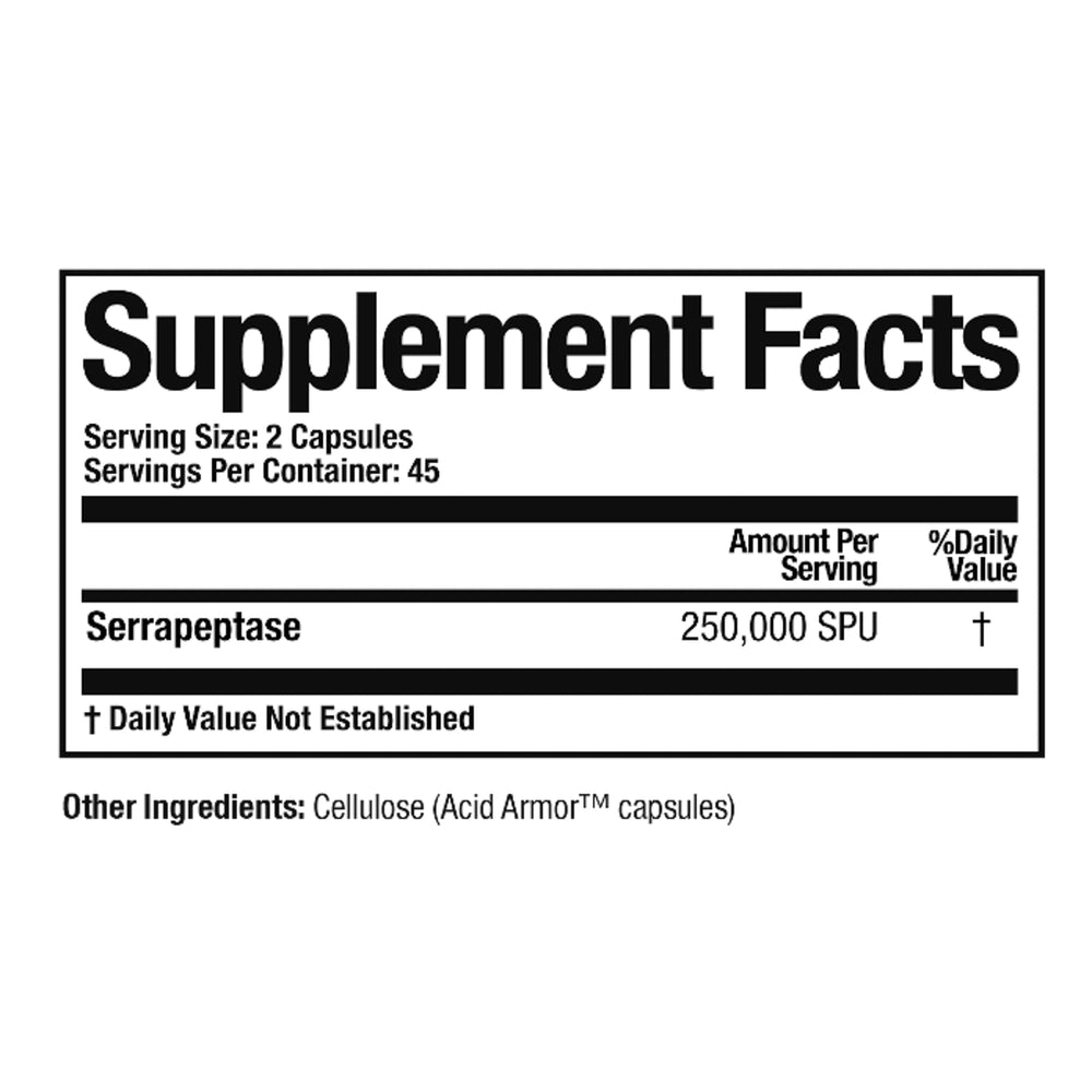 Serretia Serrapeptase product packaging