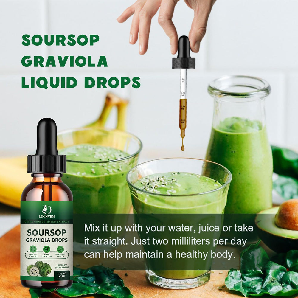 Serving idea: soursop drops in a drink