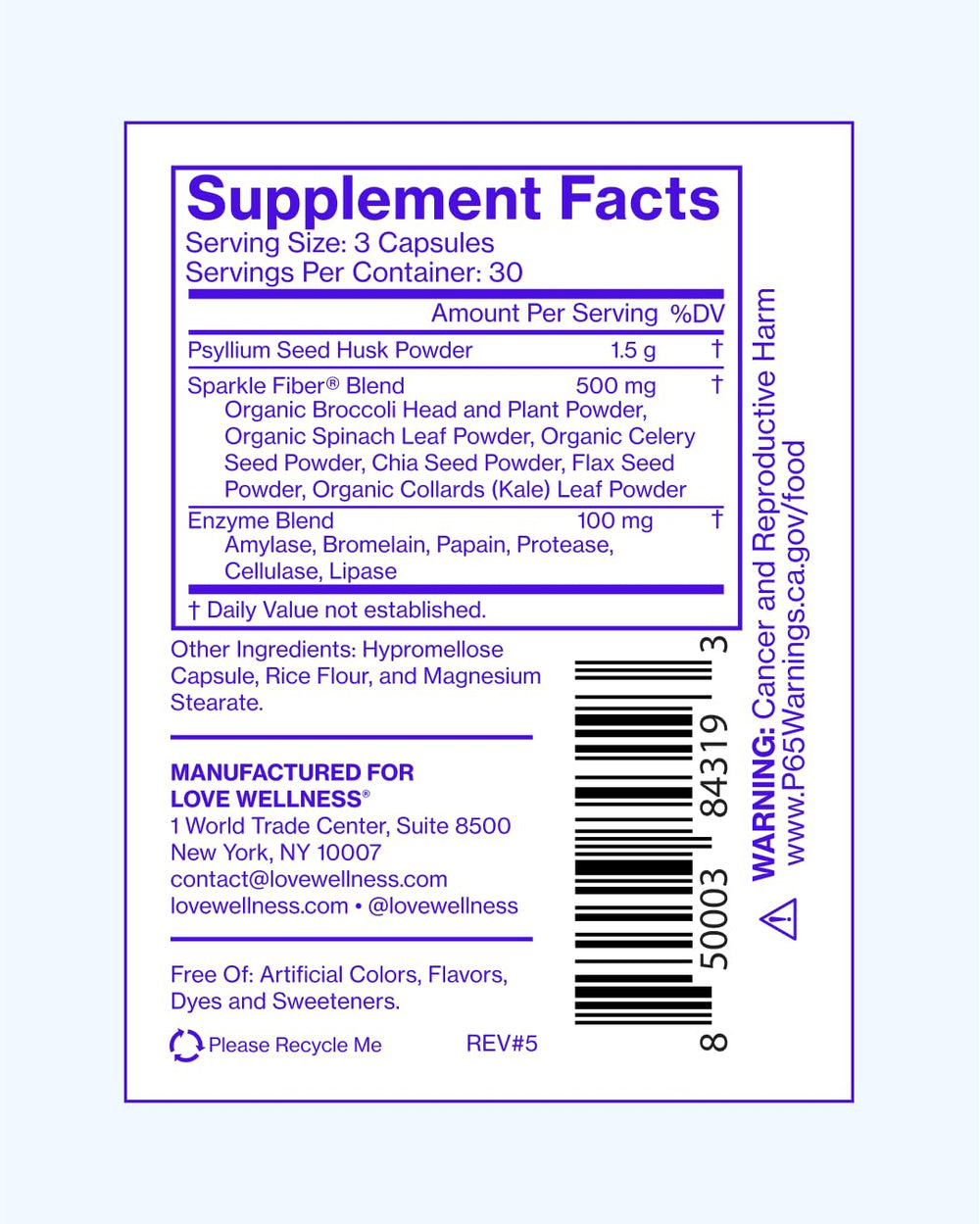 Serving size and bottle information for Universal Gut Duo