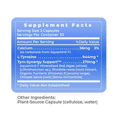 Serving suggestion showing three capsules