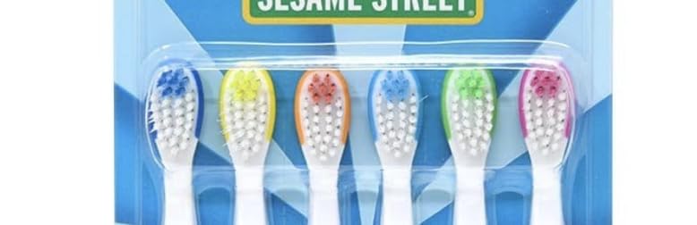 Close-up of soft bristles on a toddler toothbrush for ages 2-4.