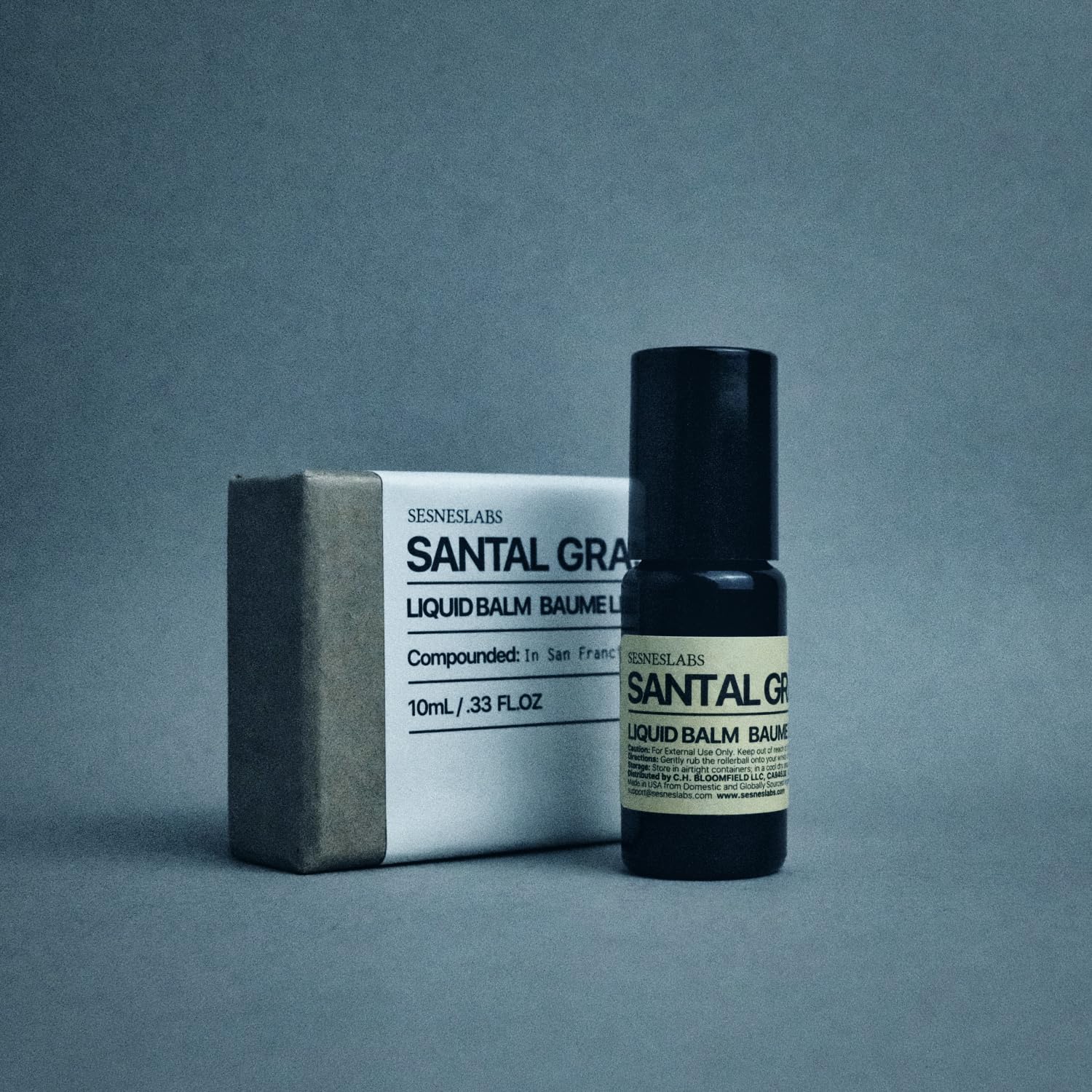 10ml Sesneslabs Santal Grass bottle with travel-friendly packaging
