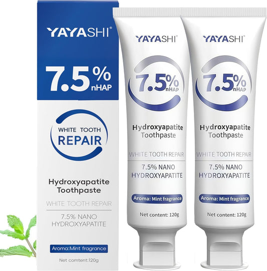 2-pack hydroxyapatite toothpaste Gentle Mint tube on white background