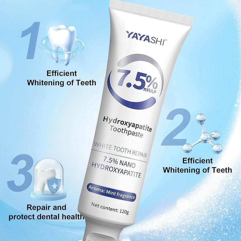 Box and tubes of 2-pack hydroxyapatite toothpaste Gentle Mint